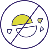 crushed pill with line crossed out icon