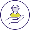 hand providing support icon